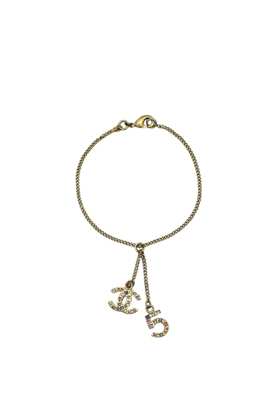 Chanel Bracelet Gold Color Stone Coco Mark No5
